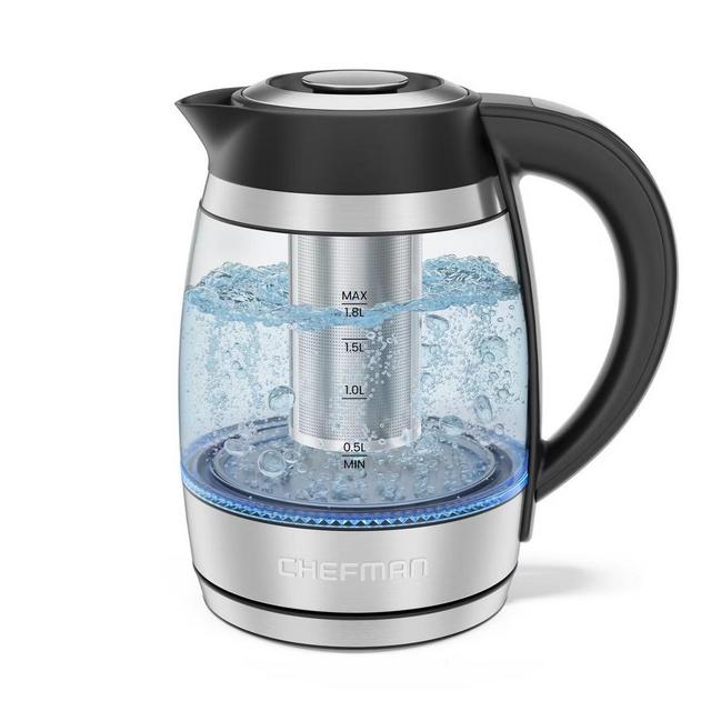 Chefman 1.8L Lightning Borosilicate Glass Electric Kettle