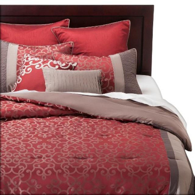 Ironwork 8 Piece Comforter Set - Red (King)