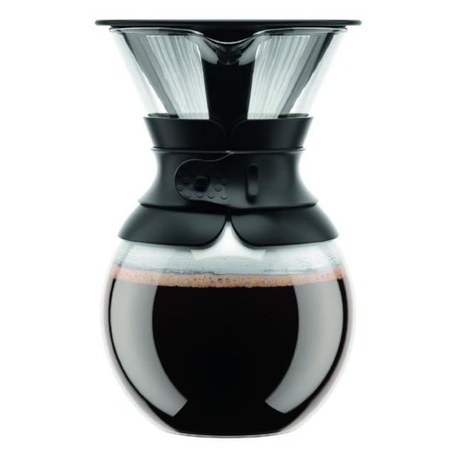 Bodum 11571-01 Pour Over Black 34-ounce Coffee Maker with Permanent Filter