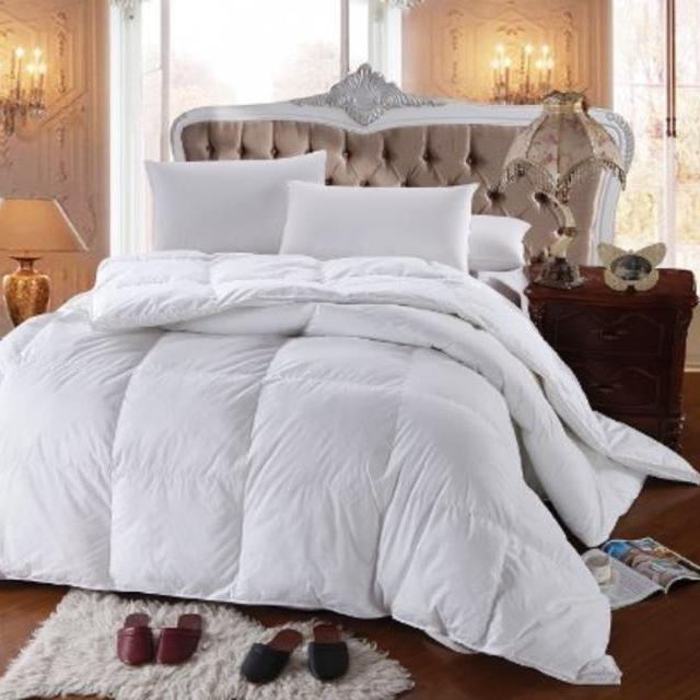 Royal Hotel's 300 Thread Count Queen Size Goose Down Alternative Comforter 100% Egyptian Cotton 300 TC - 750FP - 70OZ - White Solid