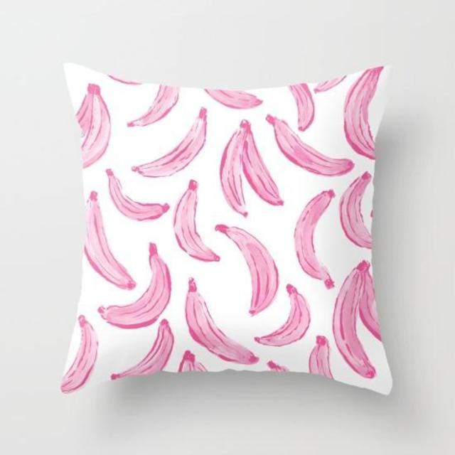 Pink Bananas Throw Pillow (20x20 with insert)