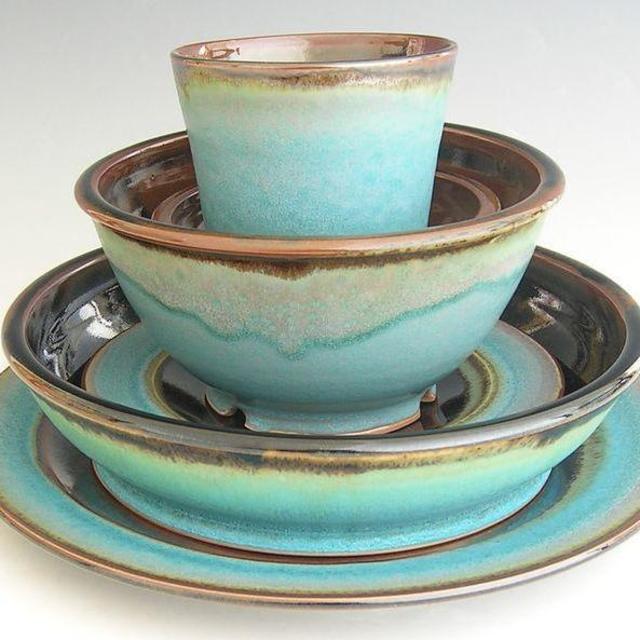 Handmade Pottery Dish Set by Mark Wilkins