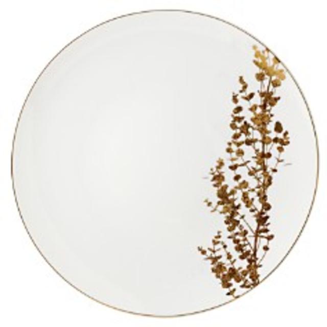 Bernardaud"Vegetal" Gold Coupe Dinner Plate