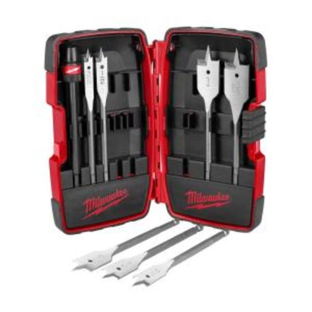 Assorted Flat Wood Boring Bit Kit (8-Piece)