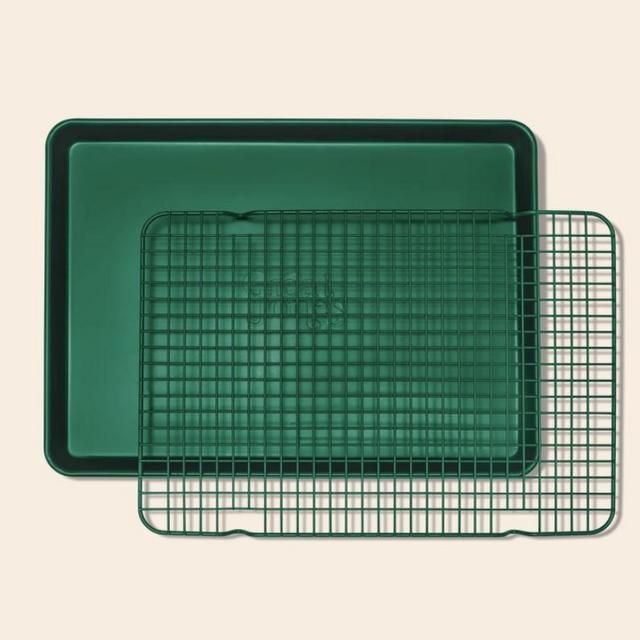 Great Jones Holy Sheet & Big Chill Ceramic Half Baking Sheet & Cooling Rack