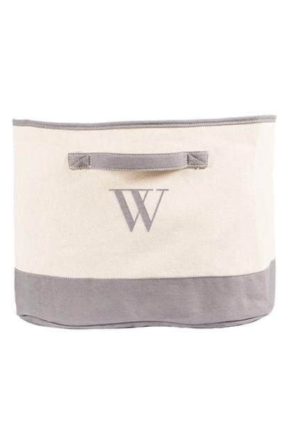 Personalized Square Canvas Bin
