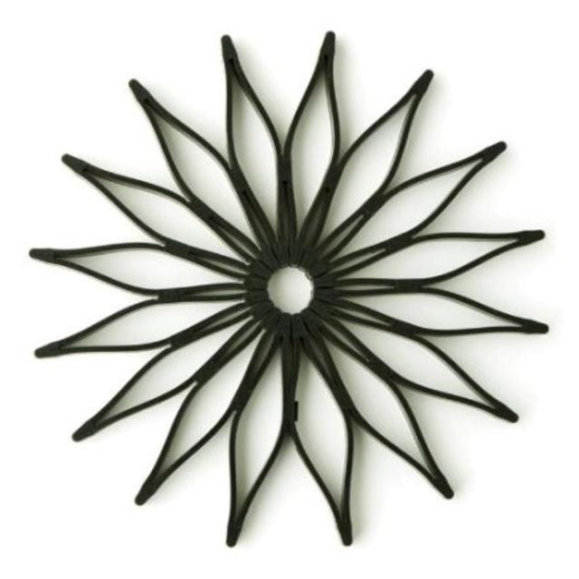 Spice Ratchet Blossom Multi-Use Silicone Trivet, Black