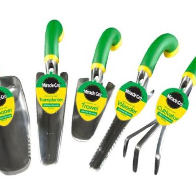 Miracle-Gro MG5SET 5-Piece Ergonomic Hand Tool Set, Includes Trowel, Transplanter, Weeder, Cultivator, and Scooper