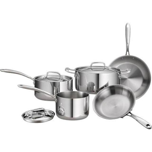 Tramontina 8-Piece 18/10 Stainless Steel Tri-Ply Clad Cookware Set