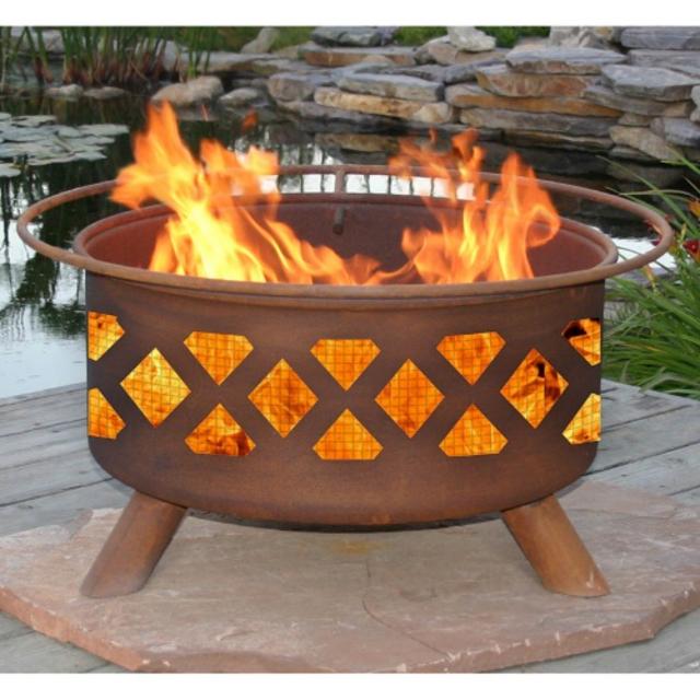 Patina Crossfire 31-Inch Fire Pit with Grill and FREE Cover