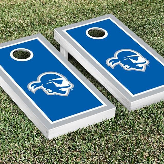 Seton Hall University Pirates Cornhole Game Set Logo Border Wooden