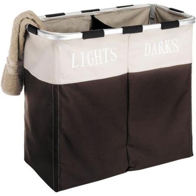 Whitmor Easycare Double Laundry Hamper, Espresso