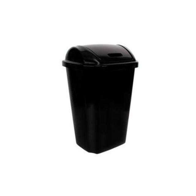 Hefty Swing-Lid 13.5-Gallon Trash Can, Black