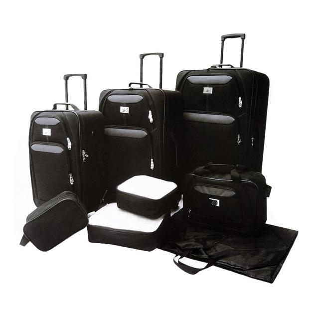 Verdi 8pc Luggage Set- Black/Grey