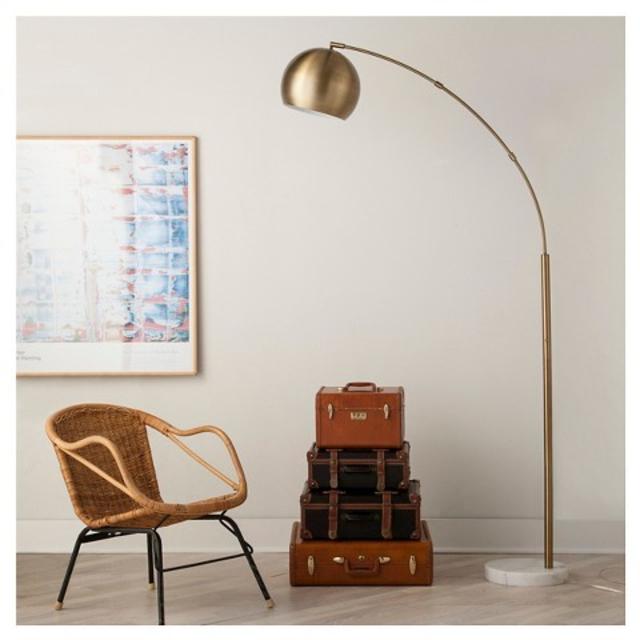 Globe Arc Floor-Lamp Antique Brass -Threshold™
