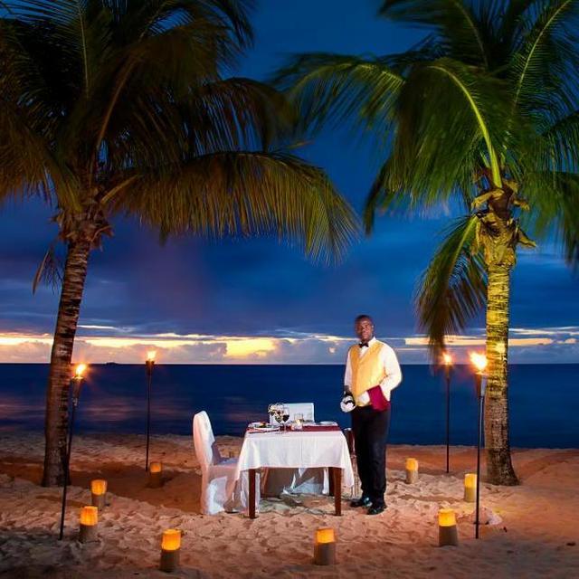 Beachfront Dinner on our Honeymoon