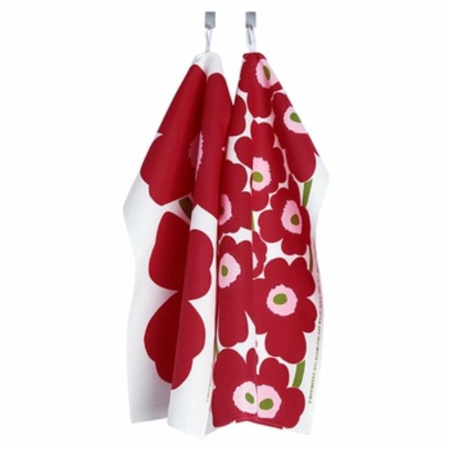 Marimekko Unikko White/Cherry Tea Towel Set