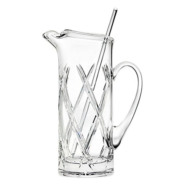 Top Shelf Bevel Tall Pitcher with Crystal Stirrer