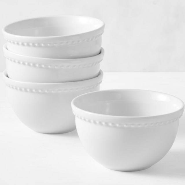 Pillivuyt Beaded Coupe Cereal Bowls Set of 4