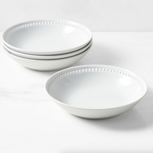 Pillivuyt Beaded Coupe Pasta Bowls, Set of 4