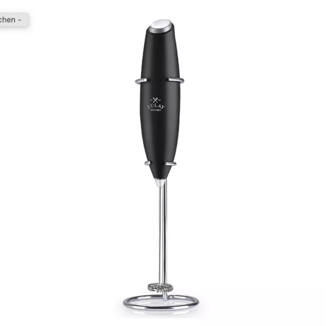 Zulay Milk Frother for Coffee with Upgraded Titanium Motor - Handheld Frother Electric Whisk, Milk Foamer, Mini Blender and Electric Mixer Coffee Frother for Frappe, Latte, Matcha, No Stand - Black