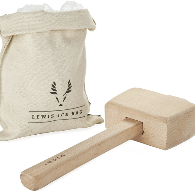 Viski Professional Lewis Bag and Mallet Bartender Kit & Bar Tools Kitchen Accessory 12", Ice Bag & Mallet