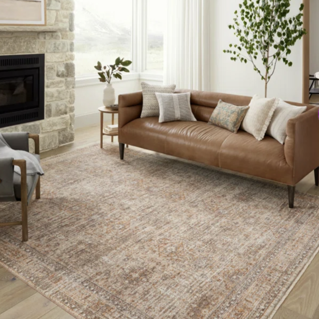 Angela Rose x Loloi Blake Oatmeal / Spice Area Rug - Rectangle 7’10” x 10’2”