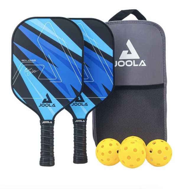 JOOLA Pickleball Set with 2 Fiberglass Paddles - Includes 2 Indoor & 2 Outdoor Pickleball Balls & Pickleball Bag - Lightweight Pickleball Racket Set for All Levels - Honeycomb Polymer Core