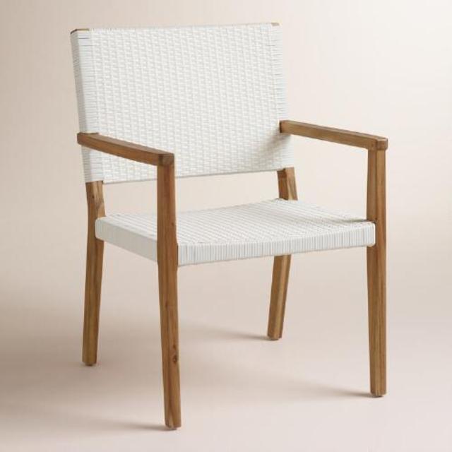 Wood Sirmione Outdoor Dining Chair Set of 2