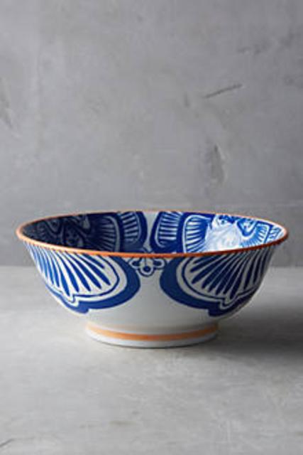 Inside Out Serving Bowl - Turquoise & Leaf colors