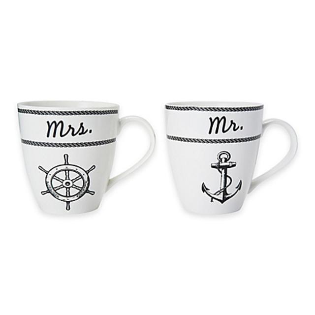 Pfaltzgraff® "Mr." and "Mrs." Nautical Mugs (Set of 2)