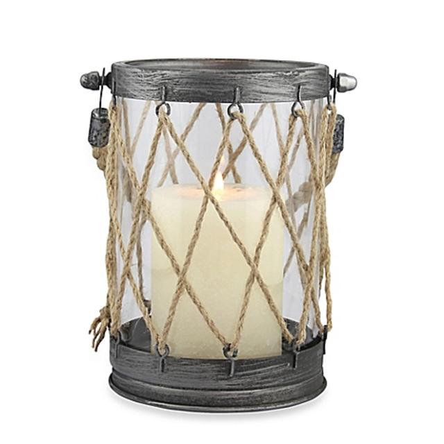 Stonebriar Collection Small Vintage Zinc and Twine Nautical Lantern