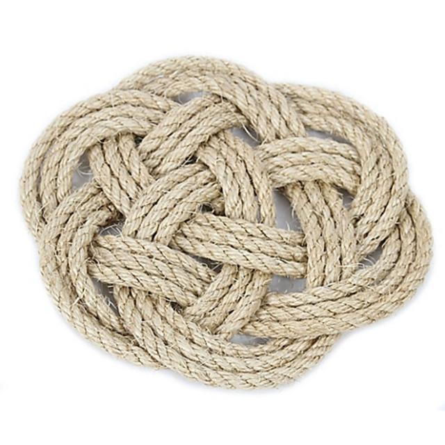 Latitude 38 9-Inch Nautical Jute Rope Knot Trivet