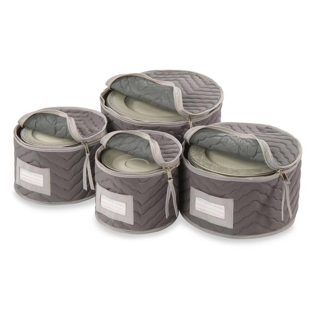 Microfiber Plate Storage Chests (Set of 4)
