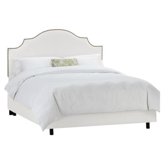 Amesbury Nail Button Linen Panel Bed