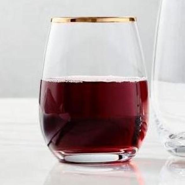 Metallic Rimmed Glassware (Set of 4) - Gold