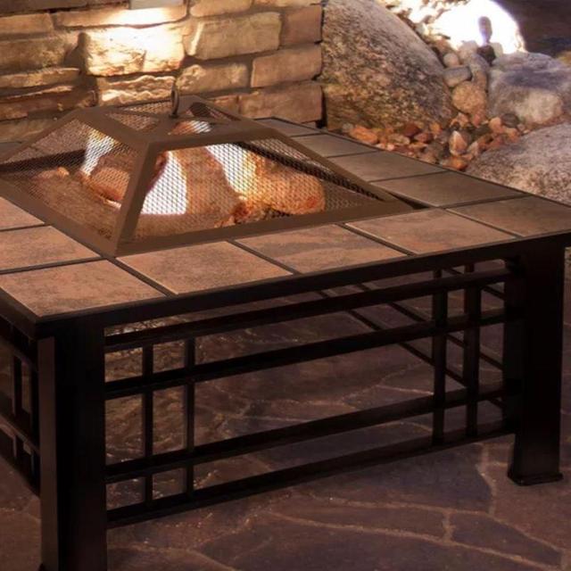 Steel Wood Burning Fire Pit Table