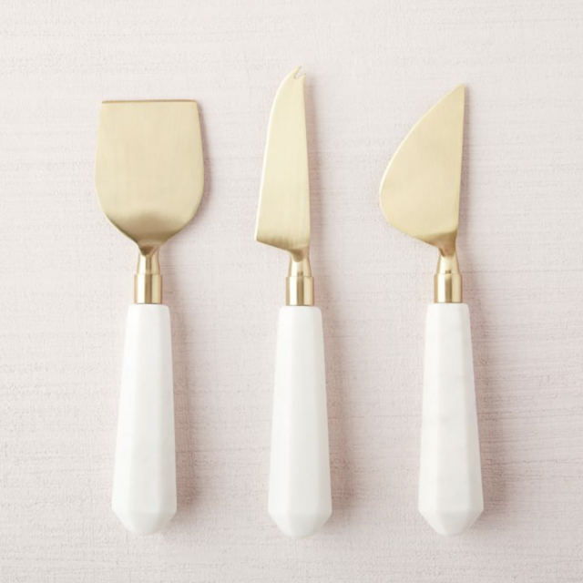 Marble & Brass Charcuterie Knives (Set of 3)