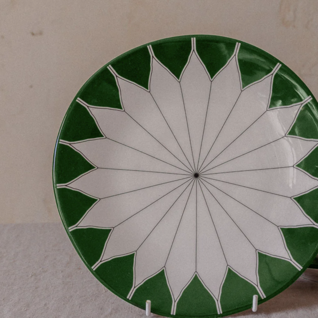 Dinner plate Daria vert Maison Sarah Lavoine