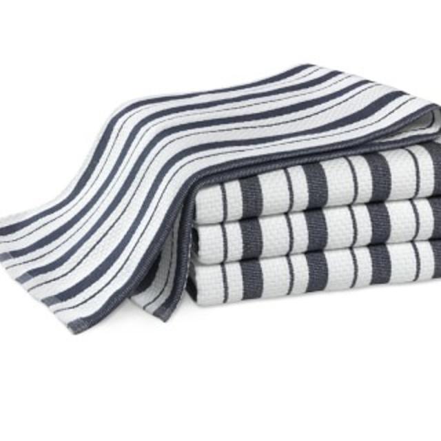 Williams Sonoma Stripe Towels, Set of 4, Navy