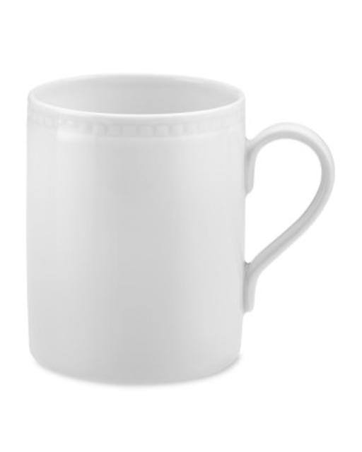 Apilco Beaded Hemstitch Porcelain Mugs, Set of 4