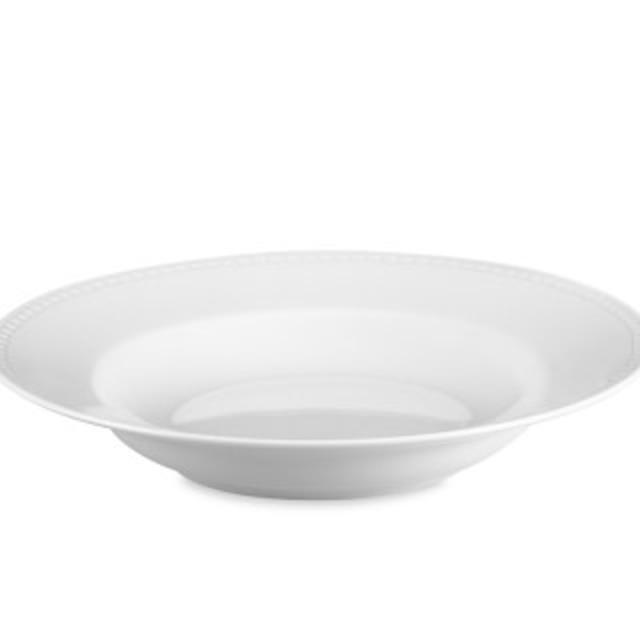 Apilco Beaded Hemstitch Porcelain Soup Plates, Set of 4