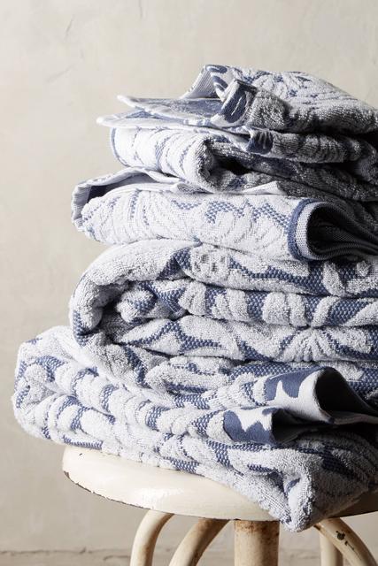 Mae Towel Collection, Hand Towel, Blue