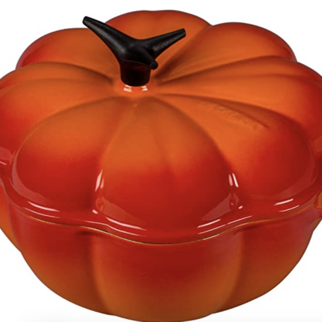 Le Creuset Enameled Cast Iron Pumpkin Cocotte, 2.25 qt., Flame