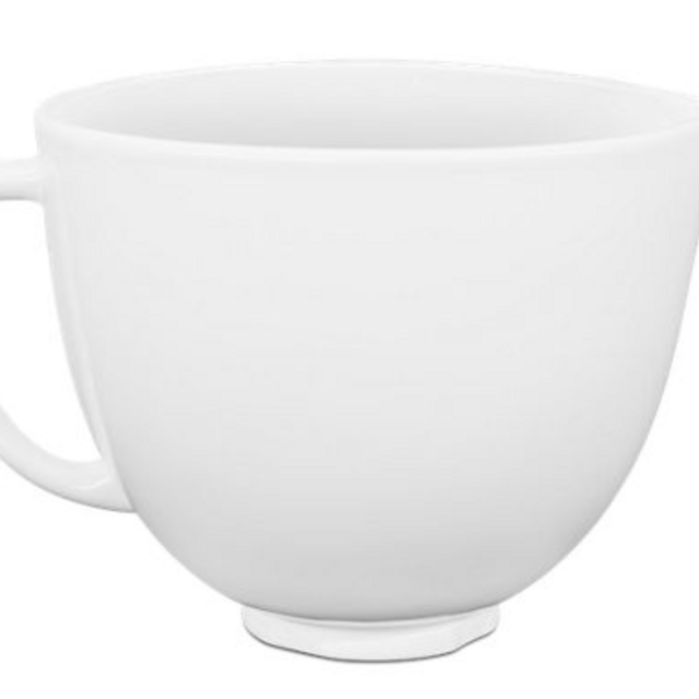 5 Quart White Chocolate Ceramic Bowl
