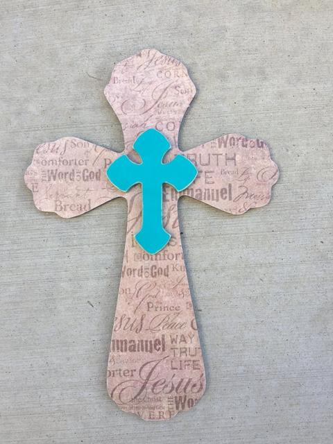 12 inch Faith Words Cross, Decorative Wall Cross, Cross Decor, Wooden Decorative Cross, Cross Wall Hanging, Cross Home Decor, Wooden Cross