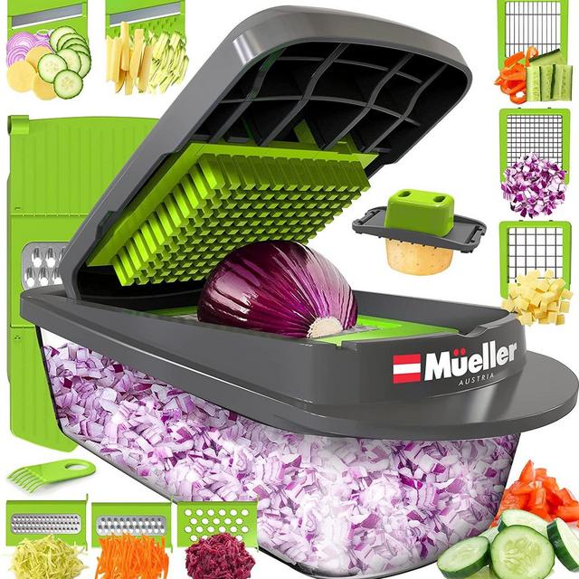 Mueller Austria Pro-Series 8 Blade Egg Slicer, Onion Mincer Chopper, Slicer, Vegetable Chopper, Cutter, Dicer, Vegetable Slicer with Container