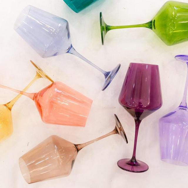 Estelle Colored Wine Stemware - Set of 6 {Custom Set}