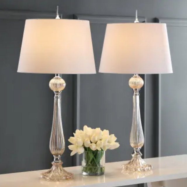Glass Table Lamp- Caterina 32.5" lamp set of 2
