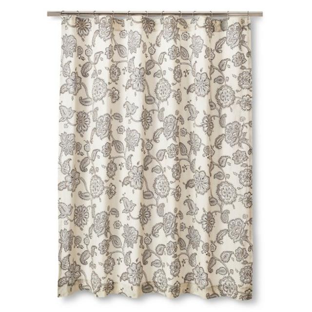 Mudhut™ Jaipur Shower Curtain - Beige/Black